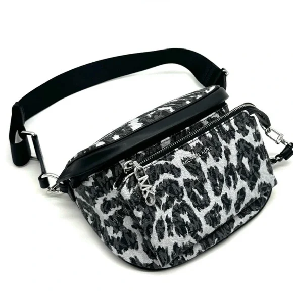 Michael Kors Medium Slater Sling Pack Chain Messenger Crossbody Bag Black Multi - Picture 4 of 11